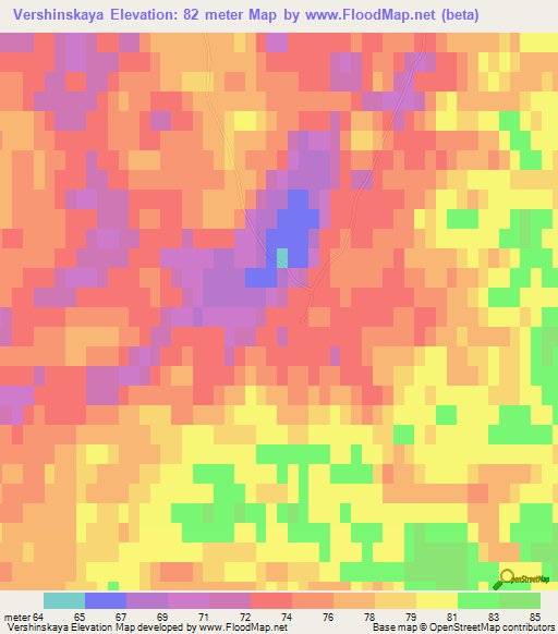 Vershinskaya,Russia Elevation Map