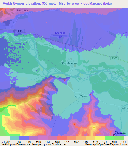 Verkh-Uymon,Russia Elevation Map