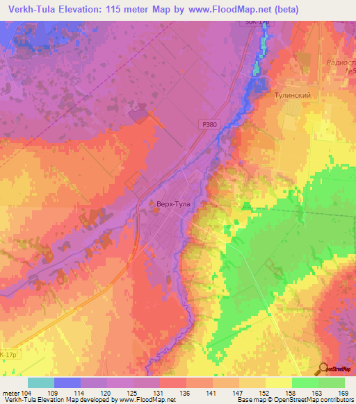 Verkh-Tula,Russia Elevation Map