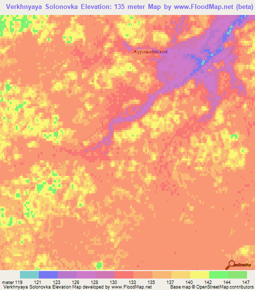 Verkhnyaya Solonovka,Russia Elevation Map