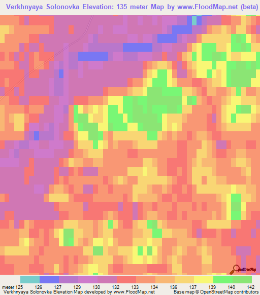 Verkhnyaya Solonovka,Russia Elevation Map