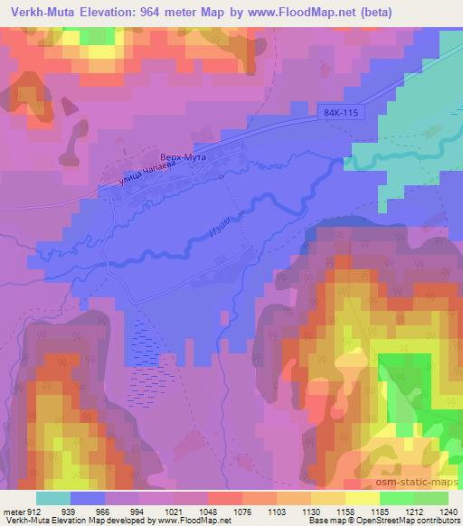 Verkh-Muta,Russia Elevation Map