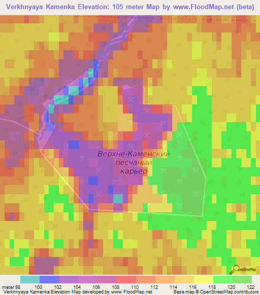 Verkhnyaya Kamenka,Russia Elevation Map