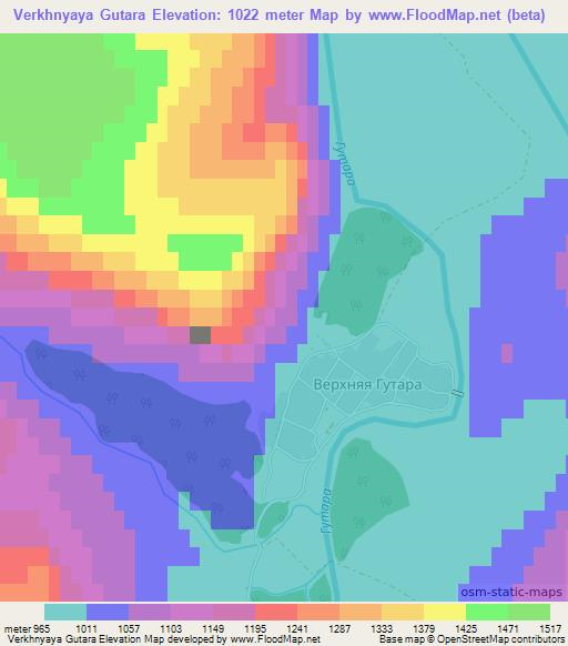 Verkhnyaya Gutara,Russia Elevation Map