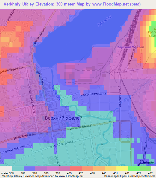 Verkhniy Ufaley,Russia Elevation Map