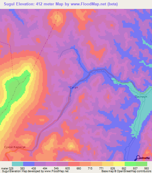 Sugul,Russia Elevation Map