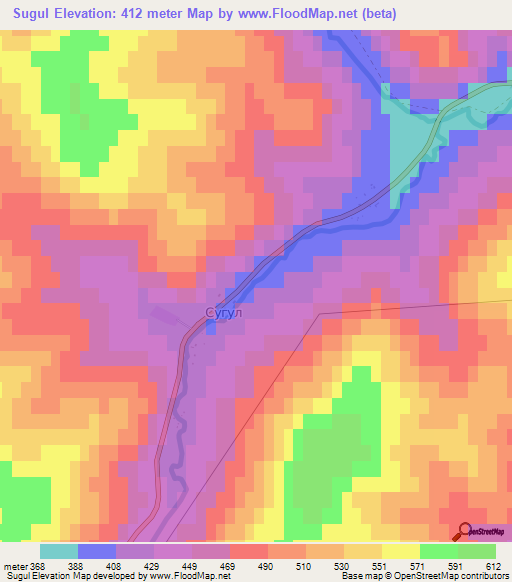 Sugul,Russia Elevation Map