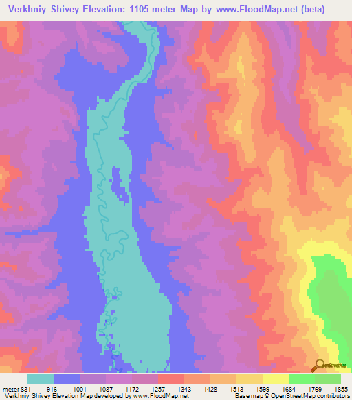 Verkhniy Shivey,Russia Elevation Map