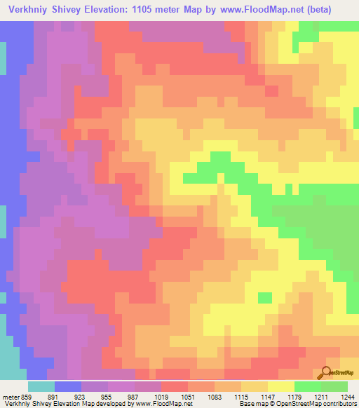 Verkhniy Shivey,Russia Elevation Map