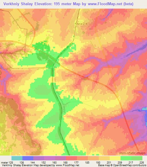 Verkhniy Shalay,Russia Elevation Map