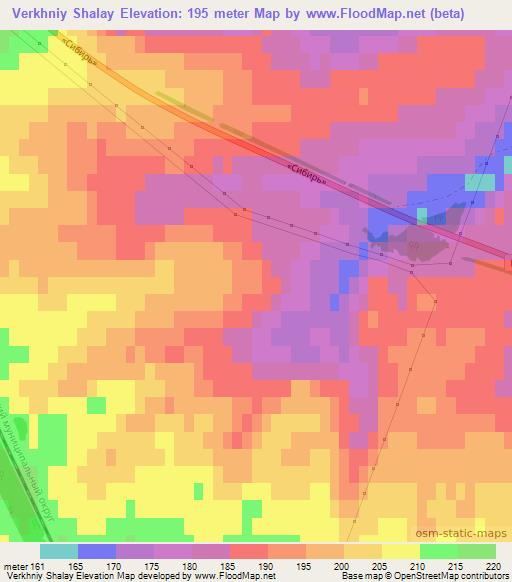 Verkhniy Shalay,Russia Elevation Map