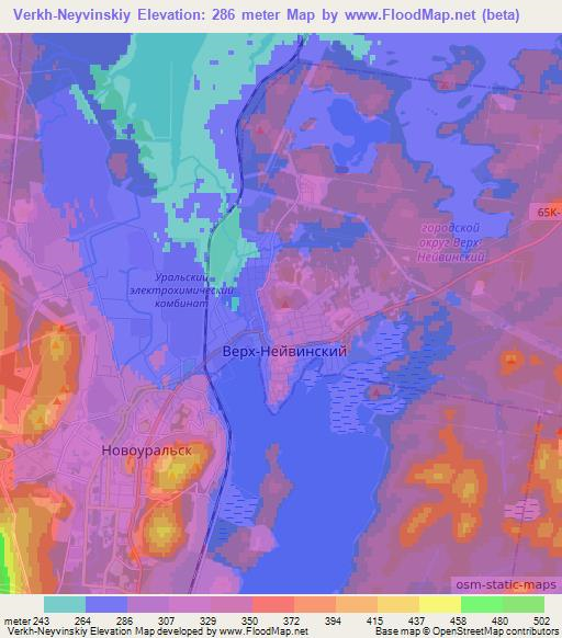 Verkh-Neyvinskiy,Russia Elevation Map