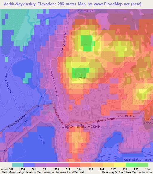 Verkh-Neyvinskiy,Russia Elevation Map