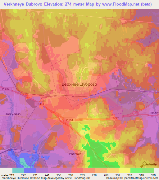Verkhneye Dubrovo,Russia Elevation Map