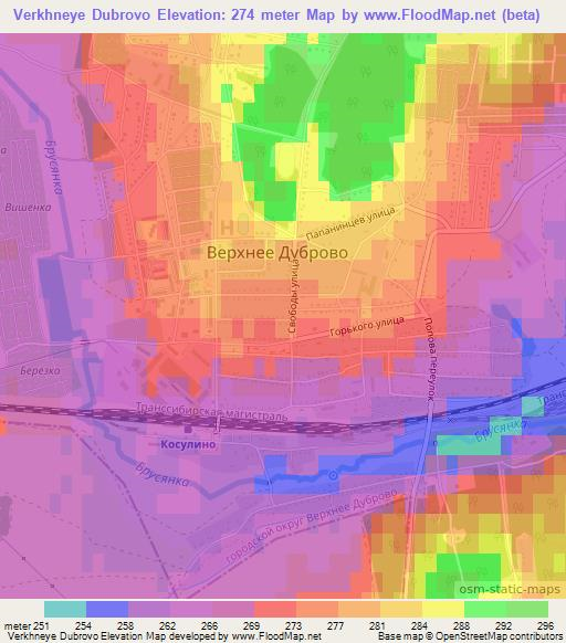 Verkhneye Dubrovo,Russia Elevation Map