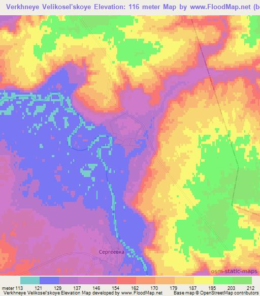 Verkhneye Velikosel'skoye,Russia Elevation Map