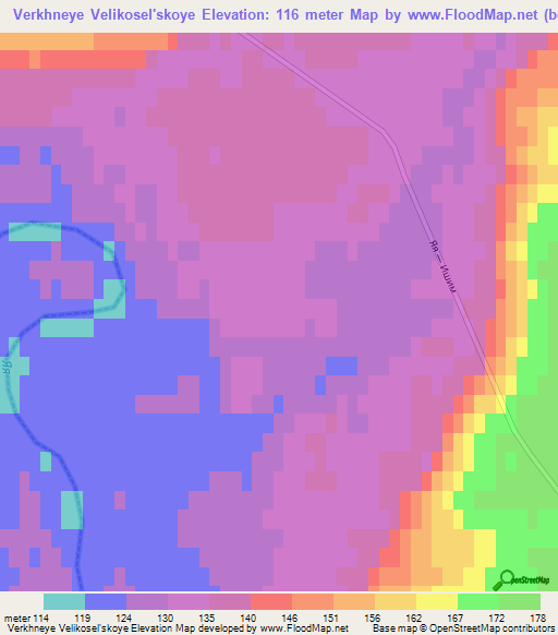 Verkhneye Velikosel'skoye,Russia Elevation Map