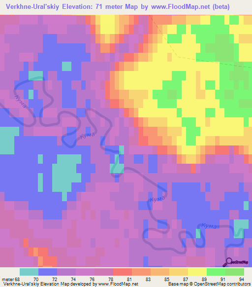 Verkhne-Ural'skiy,Russia Elevation Map