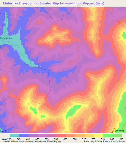 Ulalushka,Russia Elevation Map