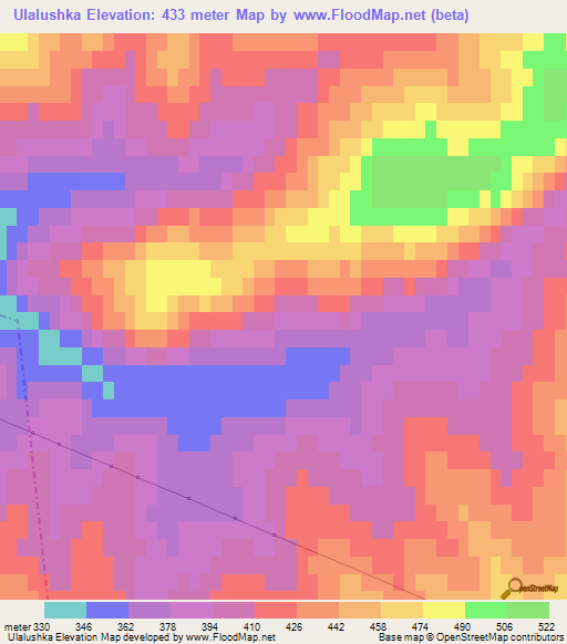 Ulalushka,Russia Elevation Map