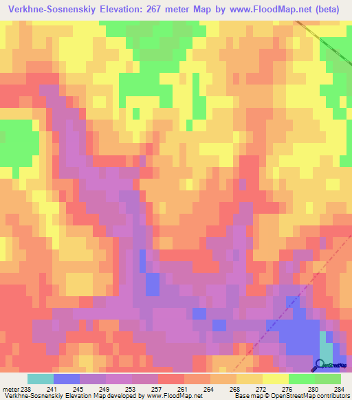 Verkhne-Sosnenskiy,Russia Elevation Map