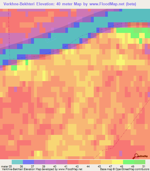 Verkhne-Bekhteri,Russia Elevation Map