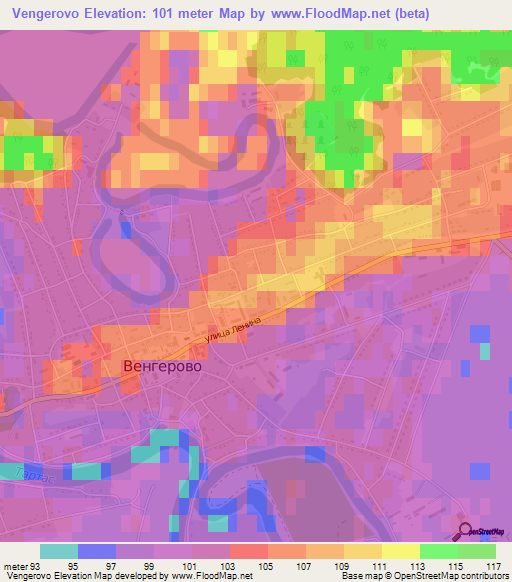 Vengerovo,Russia Elevation Map