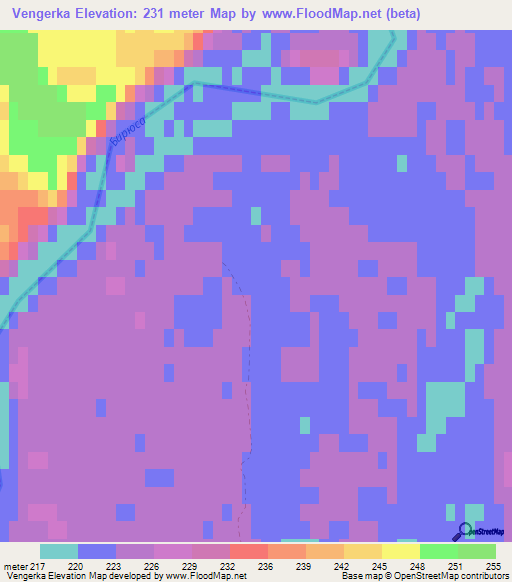 Vengerka,Russia Elevation Map