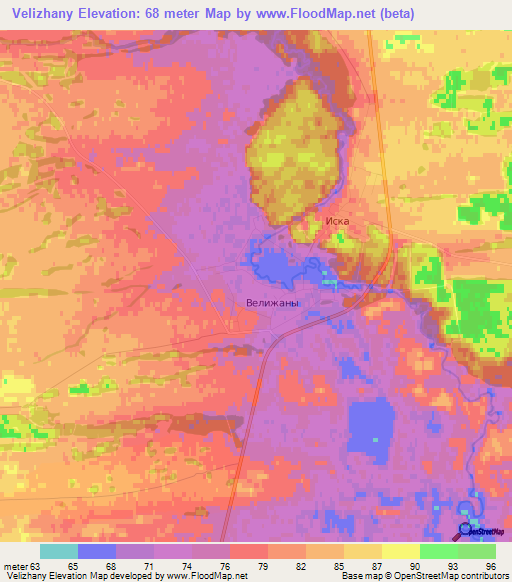 Velizhany,Russia Elevation Map