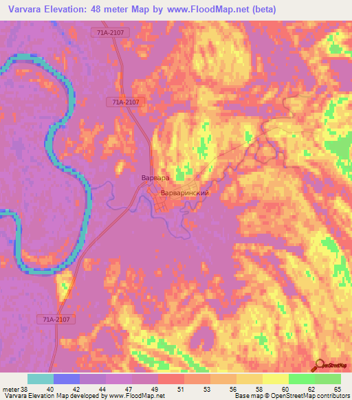 Varvara,Russia Elevation Map