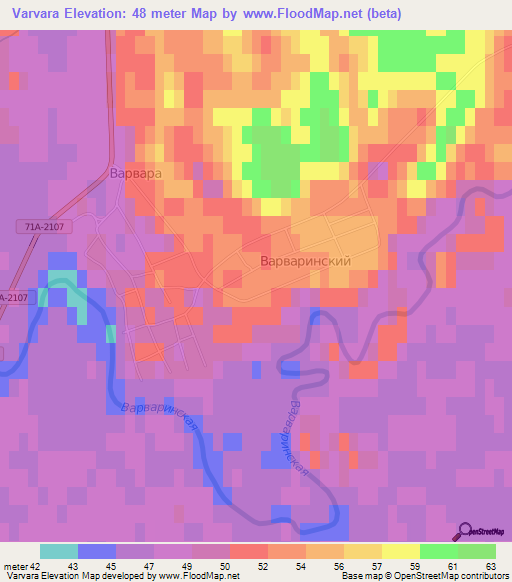 Varvara,Russia Elevation Map