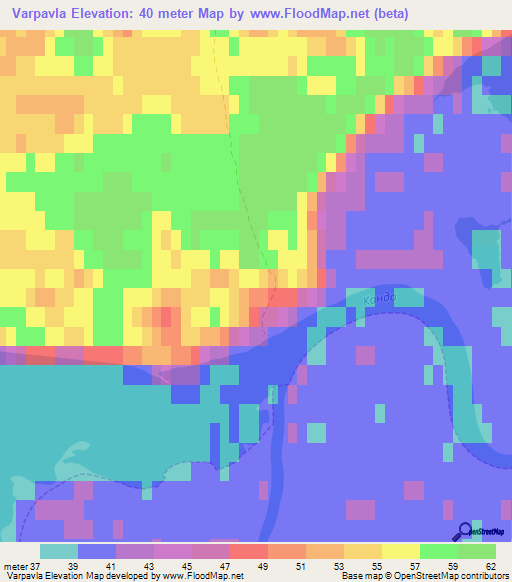 Varpavla,Russia Elevation Map