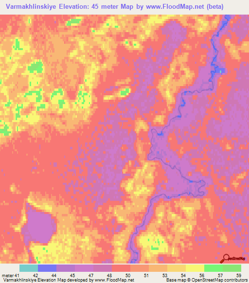 Varmakhlinskiye,Russia Elevation Map