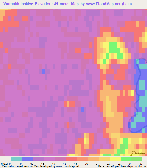 Varmakhlinskiye,Russia Elevation Map