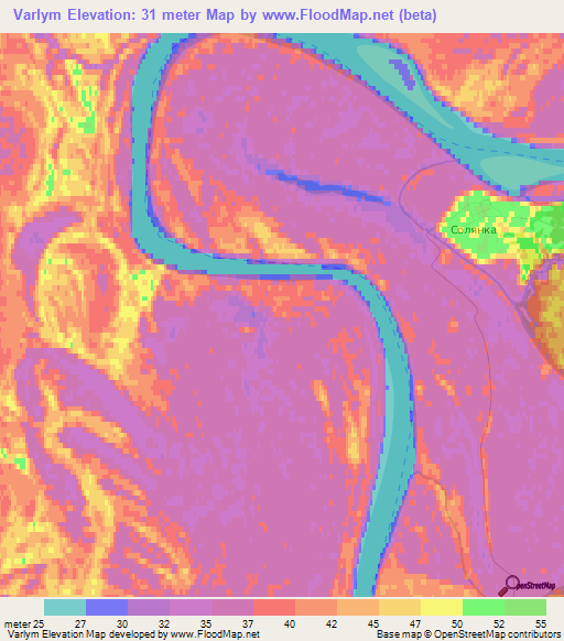 Varlym,Russia Elevation Map