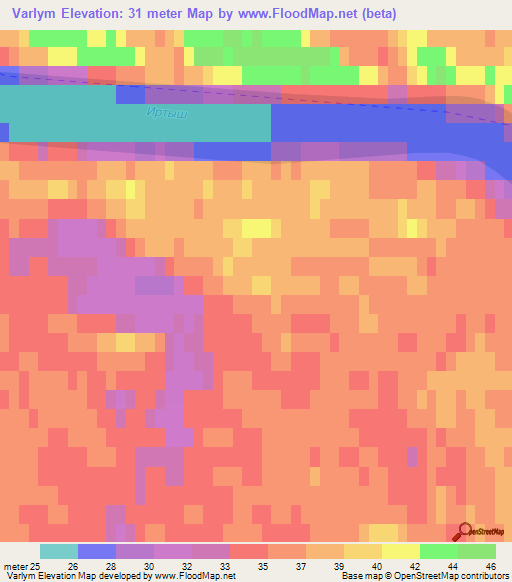 Varlym,Russia Elevation Map