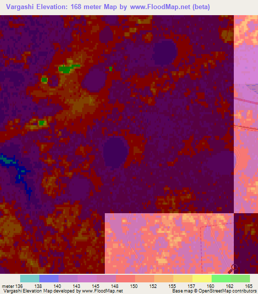 Vargashi,Russia Elevation Map