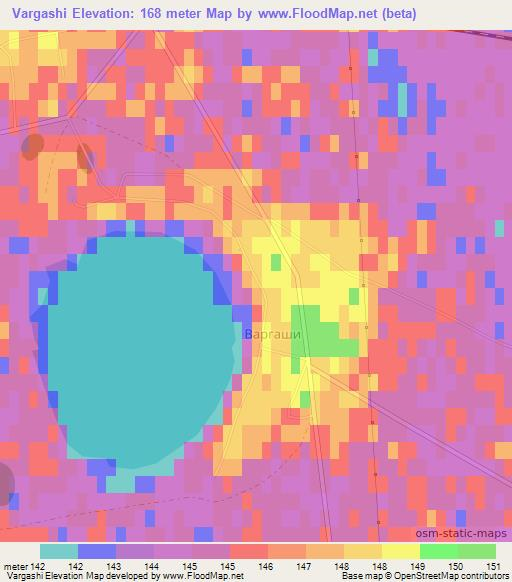 Vargashi,Russia Elevation Map