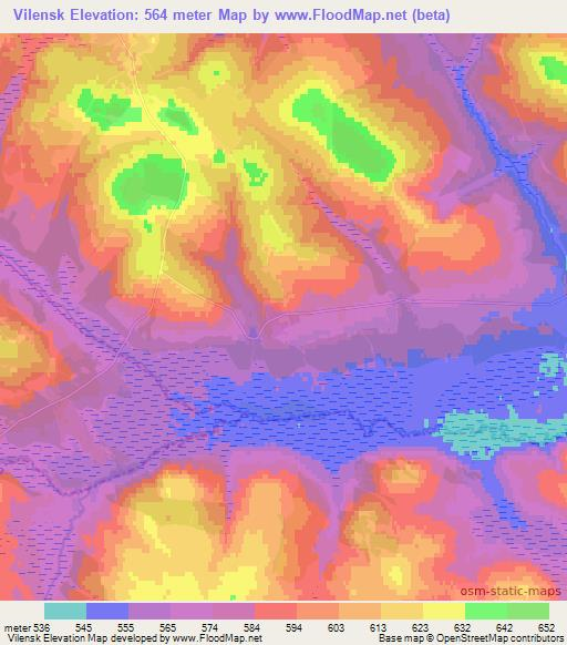 Vilensk,Russia Elevation Map