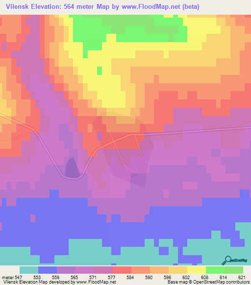 Vilensk,Russia Elevation Map