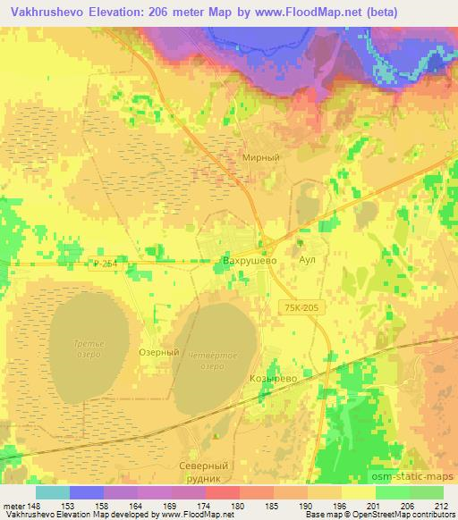 Vakhrushevo,Russia Elevation Map