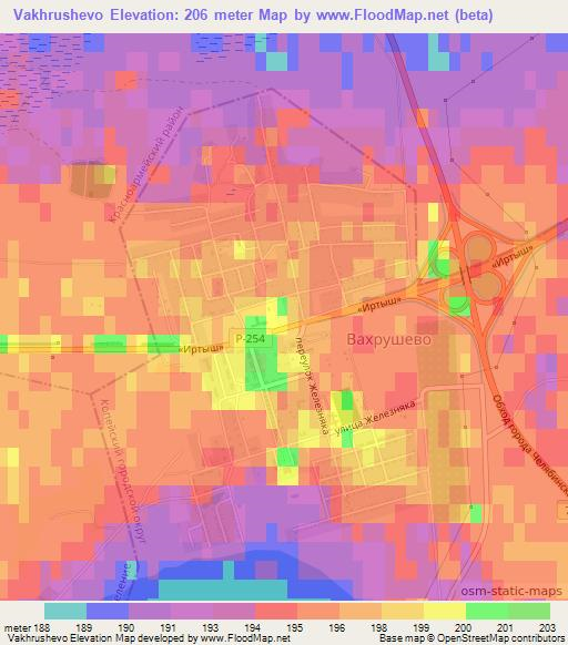 Vakhrushevo,Russia Elevation Map
