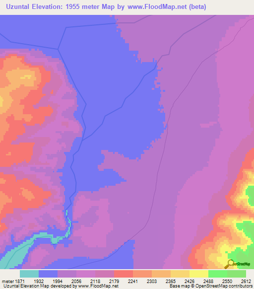 Uzuntal,Russia Elevation Map