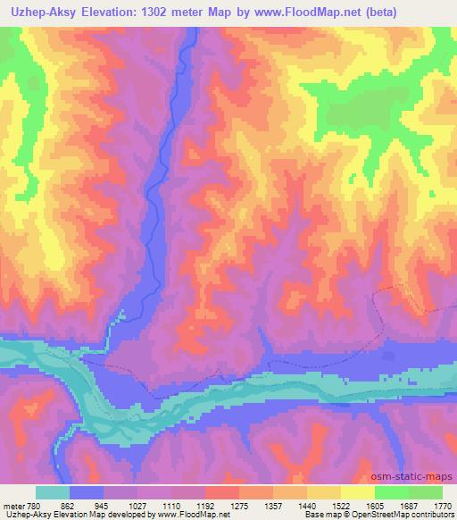 Uzhep-Aksy,Russia Elevation Map