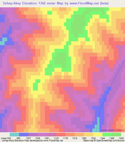 Uzhep-Aksy,Russia Elevation Map