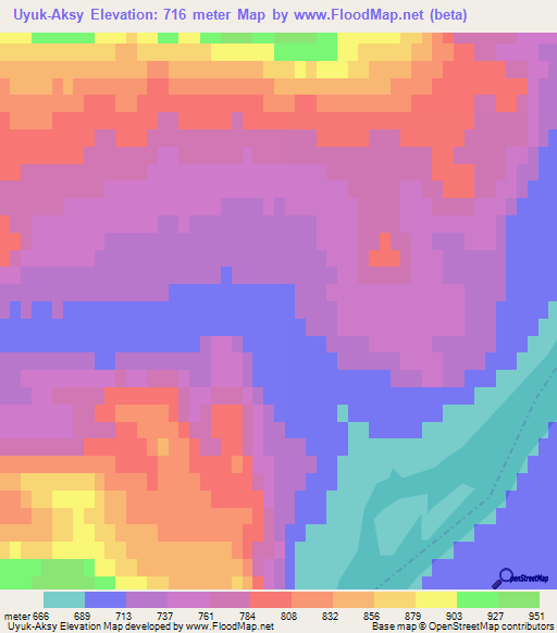 Uyuk-Aksy,Russia Elevation Map