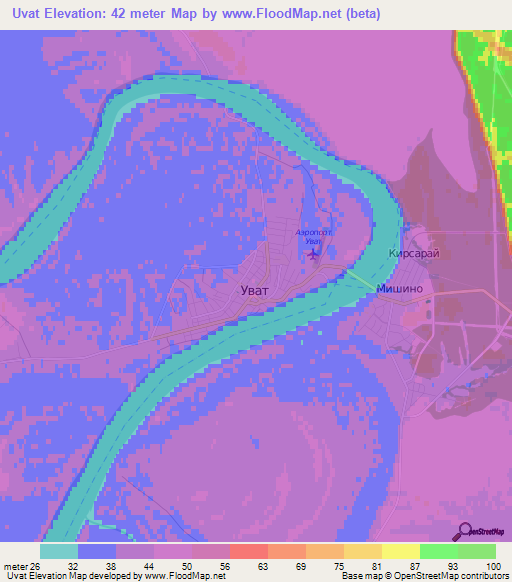 Uvat,Russia Elevation Map