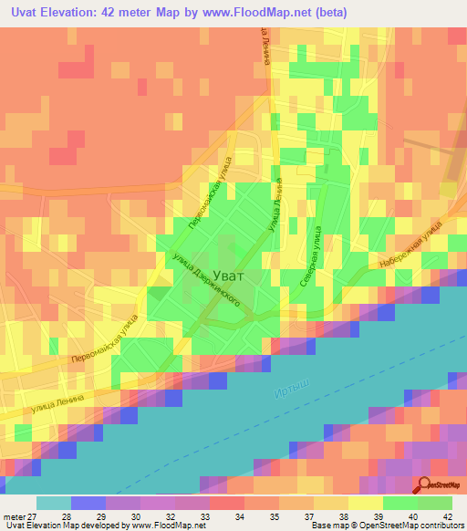 Uvat,Russia Elevation Map