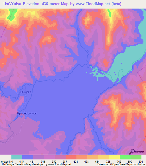 Ust'-Yulya,Russia Elevation Map