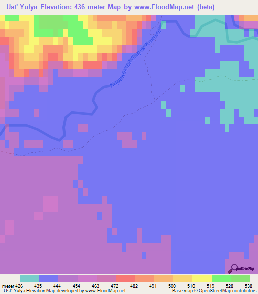 Ust'-Yulya,Russia Elevation Map